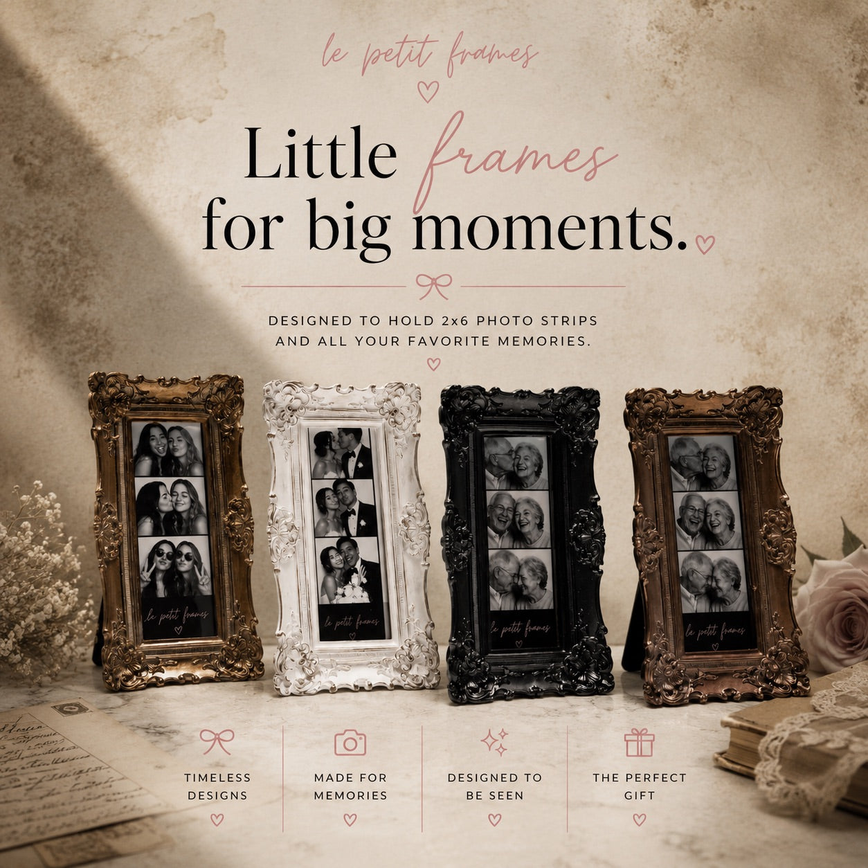 Ornate Black- 2x6 Photo Booth Picture Frame