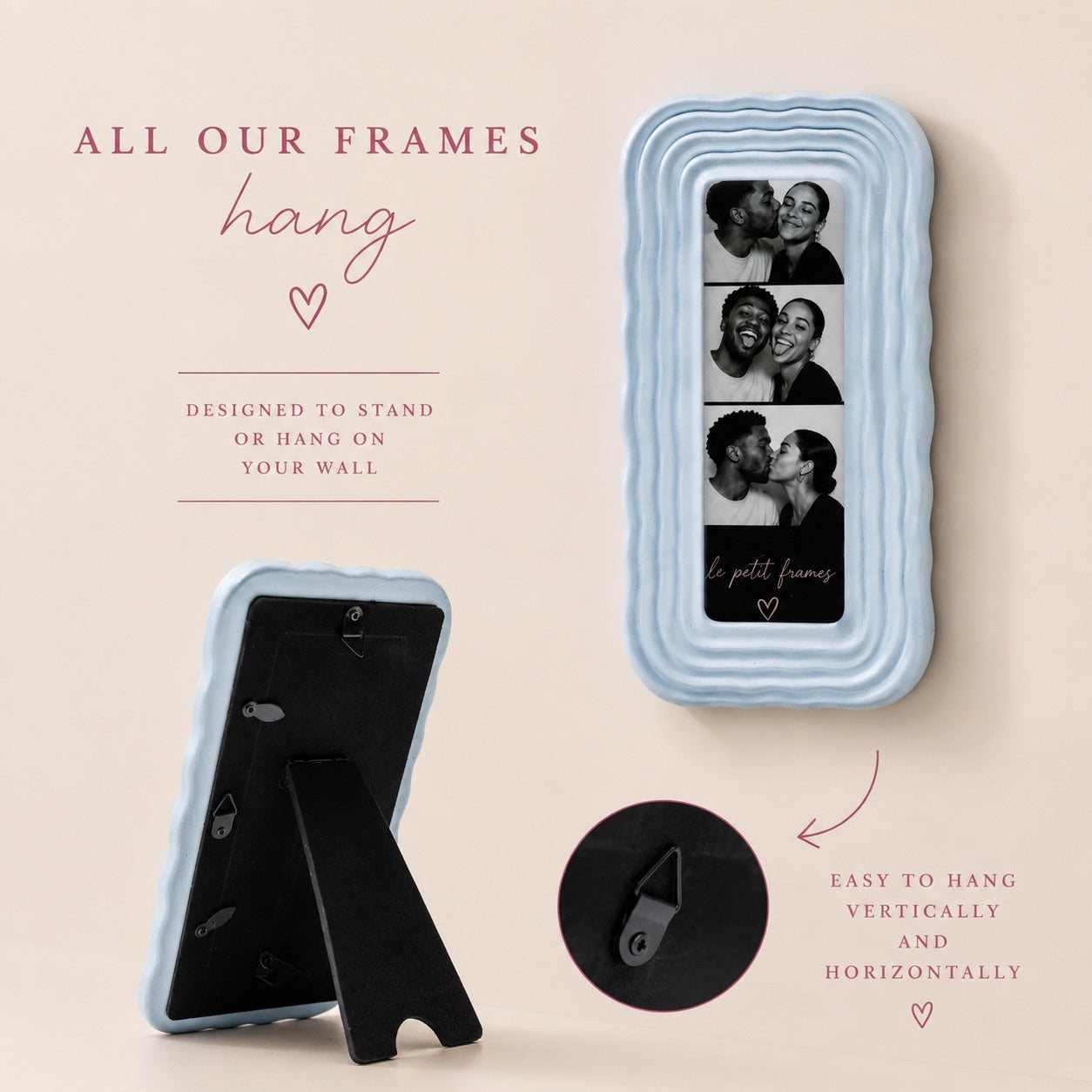 Wavy Blue- 2x6 Photo Booth Frame