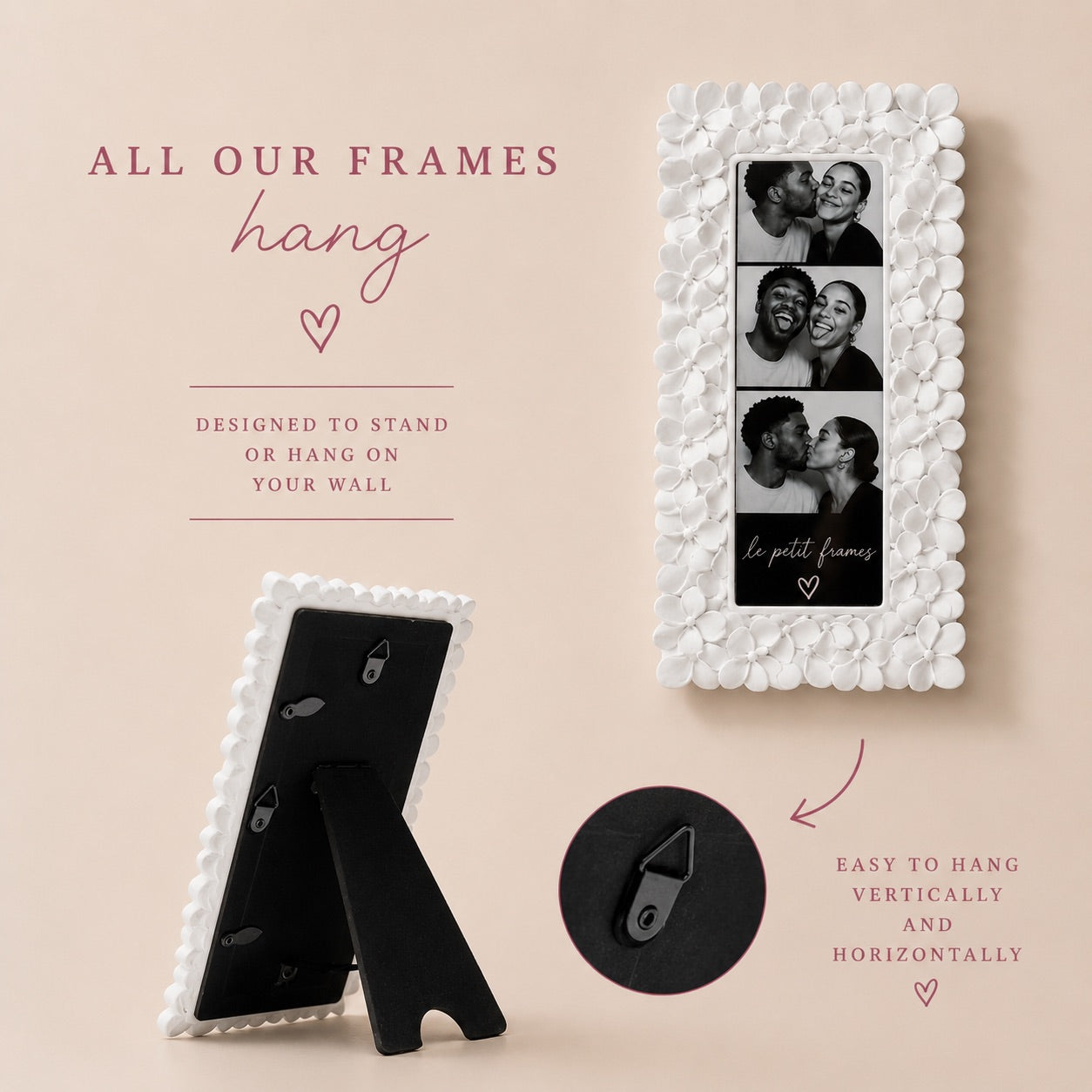 Floral White - 2x6 Photo Booth Frame