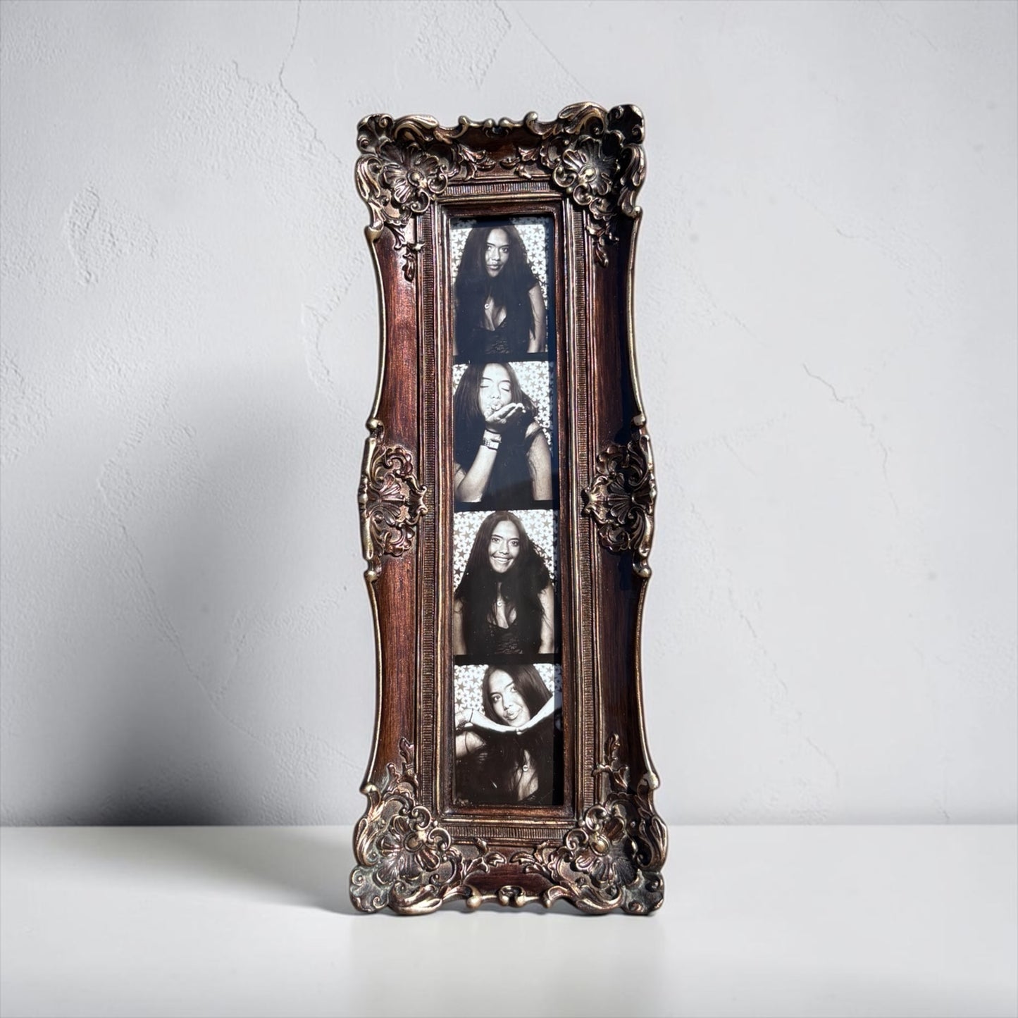 cute ornate 1.5x8 photo booth frame in brown
