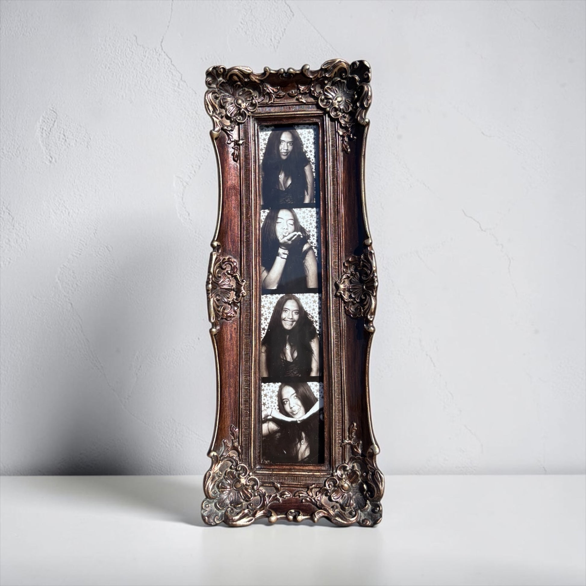 cute ornate 1.5x8 photo booth frame in brown